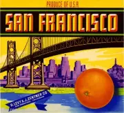 San Francisco California Orange Citrus Fruit Crate Box Label Art Print