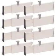 Set of 8 Adjustable Drawer Dividers Organizer Separators Plastic Dresser Orga...