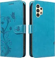[YBFJCE] Case for Samsung Galaxy A13 4G/A13 5G, PU Leather Magnetic Flip Folio Kickstand Card Holder Shockproof Protective Cover, Wallet Case for Samsung Galaxy A13 4G/A13 5G, Blue