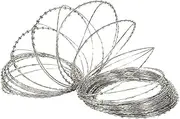 Razor Wire Barbed Wire Razor Ribbon Barbed Wire, Anti-Climbing Barbed Wire Coils, Outdoor Garden Helical Wire for Both Commercial Residential Use