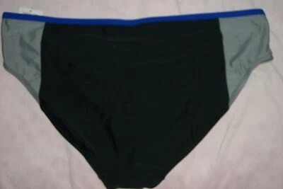 Everlast Swim Bottoms Bikini Breifs Black Gray Blue Size 14