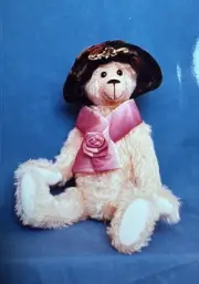 ‘90s The Teddy Tailor “HONEYSUCKLE” 14” Delicate Jointed Teddy & Hat Pattern