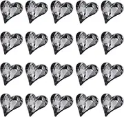 uxcell 20 Pcs 3D Heart Gray Nail Rhinestones 12x13mm K9 Glass Crystal Rhinestones Pointed Back Crooked Heart Gems for Nail Charm Art DIY Decoration Craft