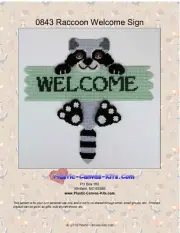 Raccoon Welcome Sign- Plastic Canvas Pattern or Kit