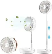 Sunydog Foldable Floor Fan Quiet with Remote Control, 10800 mAh Battery, 4 Speed Levels, 90° Oscillation Floor Fan, Table Fan for Bedroom, Office, Camping