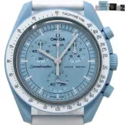 OMEGA Swatch Uranus Speedmaster BRAND NEW SO33L100 Baby Blue BOX/PAPERS/WTY#OM60
