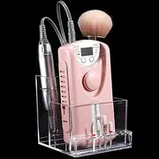 Noverlife 10 Holes Mini Nail Drill Machine & Bits Storage Box, Transparent Nail Drill Grinding Bit Organizer, Plastic Nail Drill Tool Displayer Holder Case (Not Included Nail Drill Machine & Bit)