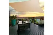 Instahut Shade Sail 6x6m Rectangle 185GSM 95% Sand Shade Cloth
