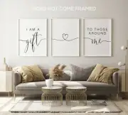 I Am A Gift To Those Around Me, Set of 3 Prints, Minimalist Art, Home Wall Decor