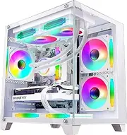 HOENGAGER Gaming PC Desktop - Intel i5 13400F, RTX 4060 8GB, 32GB DDR4 3200, 1TB M.2 SSD, 650W PSU, RGB Fans, 11AC WI-FI, Liquid Cooler, Windows 11 Pro Desktop Computer, White
