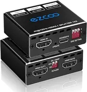 ROFAVEZCO 4K 120Hz HDMI 2.1 Splitter 8K 60Hz 1 in2 out VRR ALLM HDCP2.3 HDR10 8KUHD Dolby Vision Atmos Scaler 4K EDID 1080P Dual Monitors HDMI 2.1 Splitter 1X2 for PS5 SkyQ Xbox NVIDIA AMD