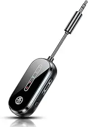 Airplane Bluetooth 5.4 Transmitter Receiver, 2 in 1 Airplane Bluetooth Adapter Built in Microphone, Portable 3.5mm Aux Audio Transmitter for Airpods, TV, Car, Treadmill, Speaker, Home Stereo