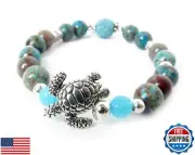 Sea Turtle Lava Bracelet - Stone Bracelet - Aromatherapy Jewelry - Essential