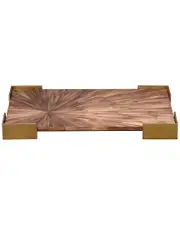 Jamie Young Palm Marquetry Tray NoSize Brown