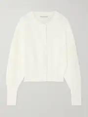 [Altuzarra] Altuzarra - Cliff Ribbed Cotton Cardigan - White - large large White