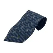 Vintage 90s Calvin Klein CK Mens Tie 100% Silk Blue Novelty Pattern