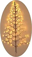 Ten Waterloo Lighted Christmas Wall Tree - Indoor/Outdoor LED 4 Foot High - Warm White Lights - Battery Operated with Timer