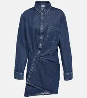 [Off-White] Off-White Asymmetric denim shirt dress AU 6 blue