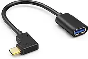 USB C to USB 3.0 A Cable Adapter 15CM, CableCreation Angled USB 3.1 Type USB C to Standard 3.0 A Female Adapter Cable USB-C OTG for MacBook, Galaxy S22+/S22/S21/S20/S10/S9/S8, Chromebook Pixel, Black
