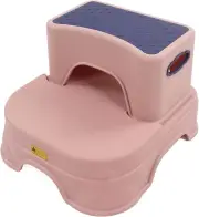 2 Step Stool for Kids, Antiskid Double Up Step Stool Height Adjustable Widene...
