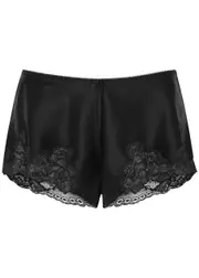 NK Imode Morgan Lace-trimmed Silk Shorts - Black M (UK12 / M)