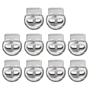 10Pcs Alloy Spring Cord Lock Ends Toggle for Shoelaces Bright Silver 14.2x16.6mm