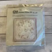 Columbia Minerva Crewel Pillow Kit Rose Pillow 16 X 16 Floral Stamped #7206