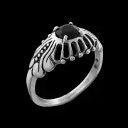 Goth Ring • Onyx • 925 Sterling Silver • Dark and Edgy Style