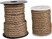 SHINEOFI 2 Rolls Natural Jute Twine Rope Craft Cord for DIY Projects Durable Handwoven String for Home Decoration Macrame Weaving and Arts Crafts
