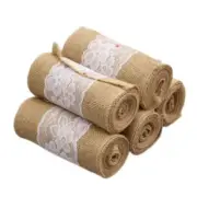 Exquisite Jute Burlap Roll with White Flower Lace for DIY Burlap Bows