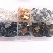 Metal Crimp Ends - 6-13mm Cord End Clips Fold Over Clasps Jewelry Making Crimps