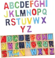 Sosoport 1 Set Wooden Letter Blocks Set with Storage Tray Educational Alphabet Learning for Preschool Activities Interactive Crafting and Organized Storage for Home Decor