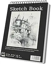 LOVJOYSE 9 x 12 inches Sketch Book, Top Spiral Bound Sketch Pad, 1 Pack 100-Sheets (68lb/100gsm), Acid Free Art Sketchbook Artistic Drawing Painting Writing Paper for Kids Adults Beginners Artists
