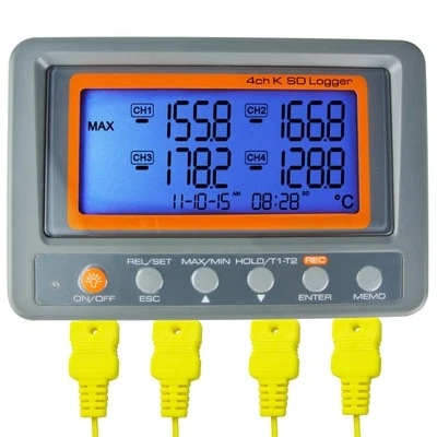 Nice Gain Express AZ Instruments 4 Channel K Type THERMOMETER SD Card DataLogger