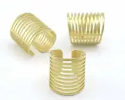 Statement ring separate lines Adjustable Ring Raw Brass 6US 9.5US size 4297