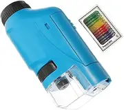 Boys and Toy Educational Microscope for Early Learning Portable Handheld Magnifier Blue Colorful Specimens