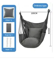 Hanging Swing Canvas Hanging Chair College Student Dormitory Hammock with Pillow Indoor Camping Swing Adult Leisure Chair Gray