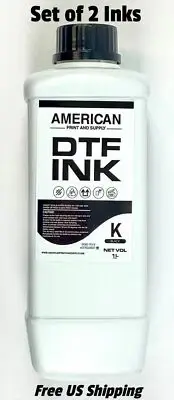 Direct to Film Water-Based Ink Black 1L for Use with Epson DTF Printers Set of 2