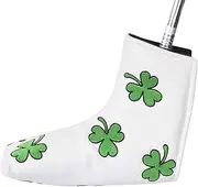 Golf Putter Cover, Golf Club Head Cover, Lucky Clover Design Pings Putter Cover, Waterproof Racket Head Protection Equipment for Outdoor, Training Terrain, Fairway
