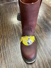 Men's Work Boot Genuine Leather Steel Square Toe Size 6 Brown -843