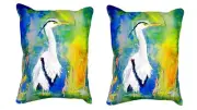 Pair of Betsy Drake D&B’s Blue Heron No Cord Pillows