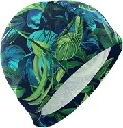 Toledo Blue and Borneo Green Dual Color mens swim for Unisex Adults Short Hair waterproof swim caps for women swimming Hair Protection and Drag Reduction gorras de natacion para mujer