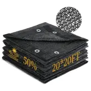 Garden 50% Shade Cloth, 20 x 20 FT Sun Shade Mesh Tarp with 20 x 20 FT 50%