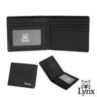 在飛比找momo購物網優惠-【Lynx】美國山貓自然紋進口牛皮短夾皮夾錢包 5卡/透明窗