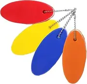 BCOATH 4pcs Oval Floating Keychain: Foam Key Float Floating Key Ring Pendant for Water Sports for Fishing Surfing and