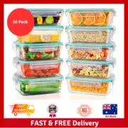 10 Pack Glass Meal Prep Containers with Snap Lock Leakproof Lids Reusable Microw