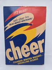 Cheer Detergent with Blue-Magic Whitener 1 Lb 6 oz Unopened Full Box Vintage
