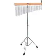 Aluminum Alloy Wind Chime With Wood Base Silver Color And Tripod Stand 36 To WPD