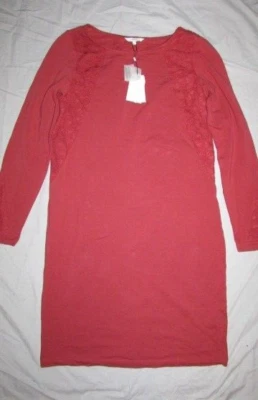 ladies rust colour dress with lace from Sandwich size XL(16),bnwt,rrp £96
