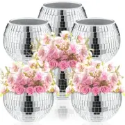6 Pcs Disco Ball PlanterSilver Disco Ball VaseMirrored Disco Ball Decorative ...